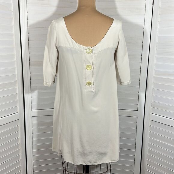 Fluet Silk Mini Dress Size Small Cream Off White - Picture 5 of 12
